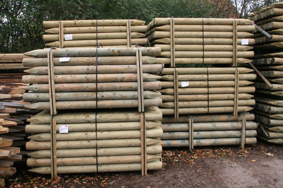Zaunpfähle Baumpfähle Holzpfähle 12 x 200 cm KDI grün in