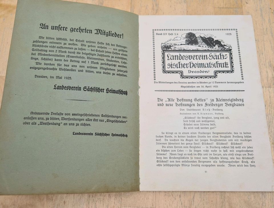 Landesverein Sächsischer Heimatschutz Heft 3 bis 4 Band XIV 1925 in Camburg