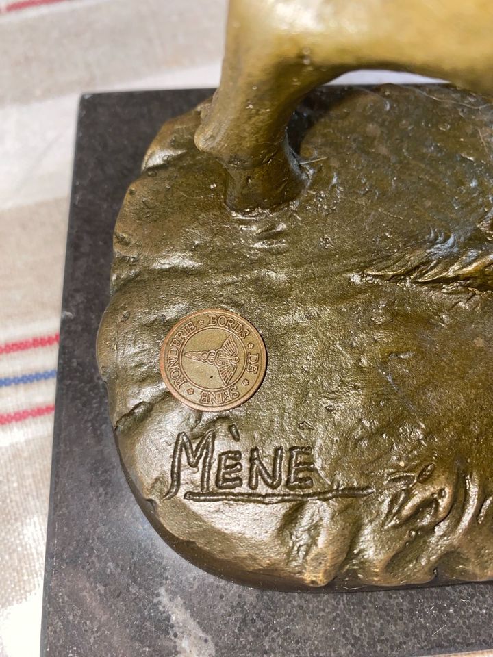 Wildschwein Mène aus Bronze / Bronzestatue / Mene in Weißenborn