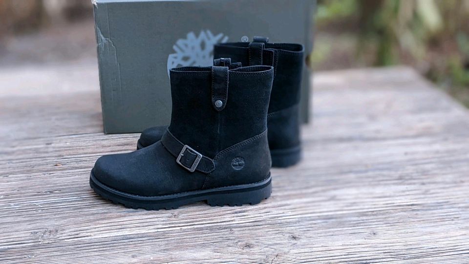 Timberland Stiefel Stiefeletten Gr 37 NEU Leder schwarz in Grafing bei München