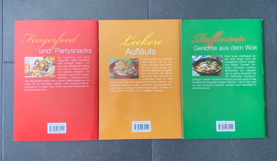 2 Kochbücher - Finger Food Partysnacks, Aufläufe, Wok asiatisch in Bahlingen