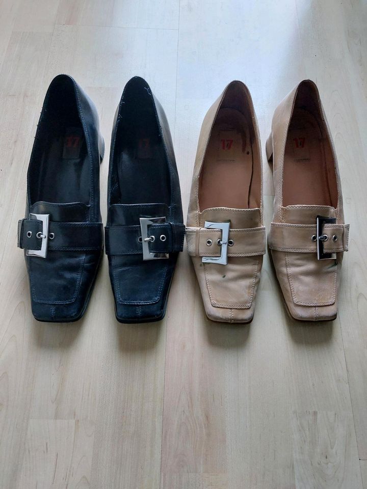 Loafers Leder Größe 39, beige und schwarz in Seelze