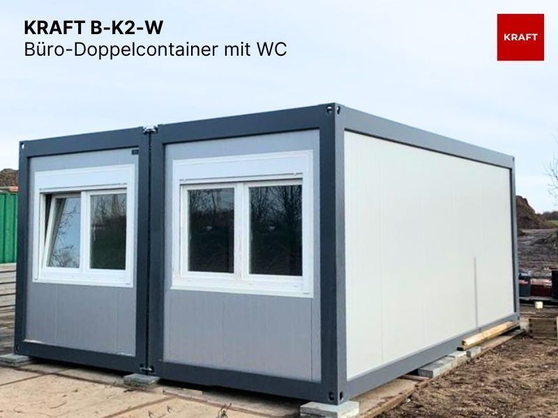 Bürocontainer Doppelcontainer mit WC / Toilette (NEU) 605x490 cm in Bremerhaven