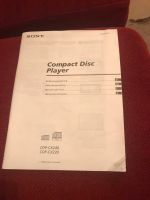 Gebrauchseinleitung Sony, Compact Disc Player Niedersachsen - Großenkneten Vorschau