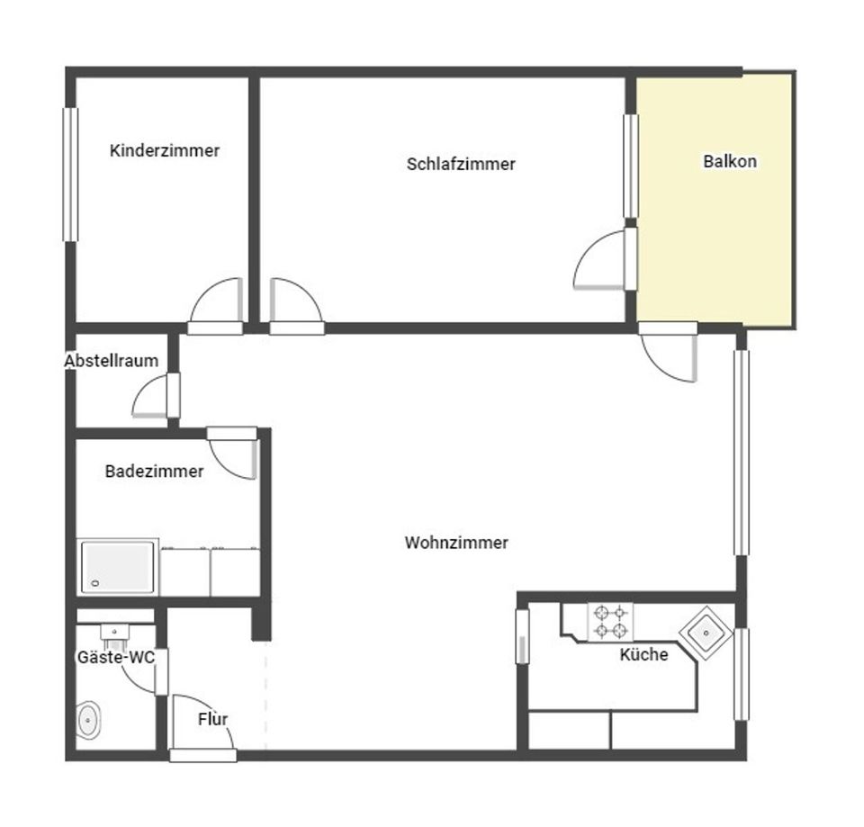 Moderne 3-Zimmer-Wohnung in ruhiger Lage mit Balkon und Tiefgaragenstellplatz in Gomaringen