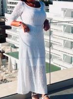 Langes Strick Kleid ( fein ), von Bonprix weiß neu 38/M Niedersachsen - Steinfeld Vorschau