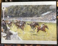 Pferderennen gerahmtes Poster Galoppsport Galopprennen Jockey Wandsbek - Hamburg Tonndorf Vorschau