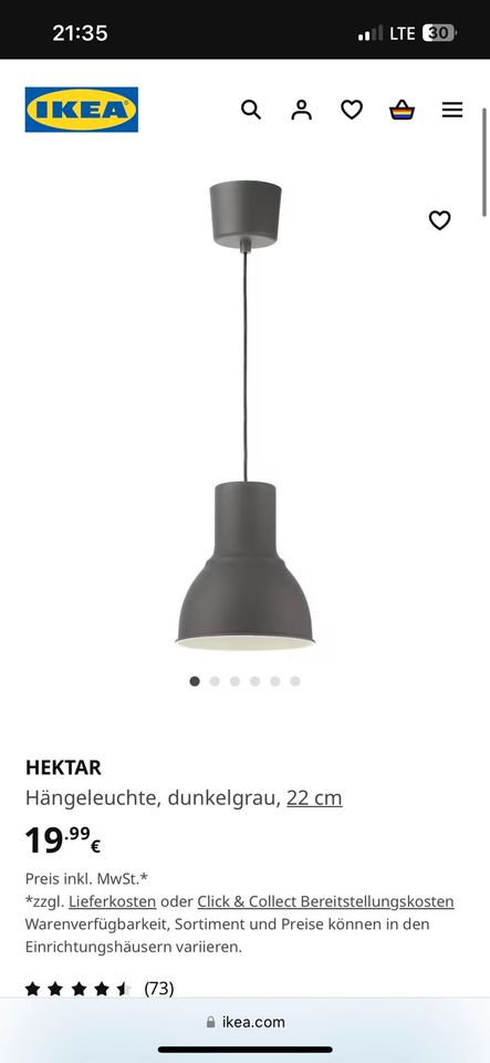 IKEA HEKTA, Lampe grau *NEU* in Troisdorf