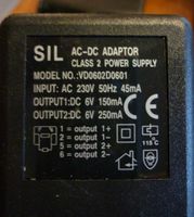SIL VD0602D0601 AC-DC Adapter Ladegerät Netzteil 6V 150-250mA  . Bad Doberan - Landkreis - Dummerstorf Vorschau