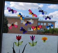 Fensterbild Fensterdeko Schmetterlinge Blumen Nordrhein-Westfalen - Kempen Vorschau