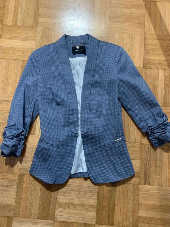 Orsay Blazer 34 blau Punkte gepunktet XS Raffung in Solingen