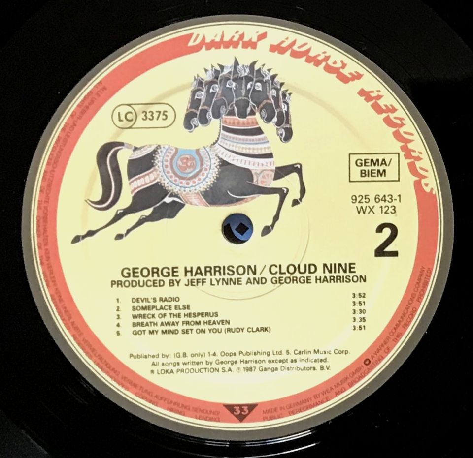 George Harrison LP  Cloud nine UK:WX 123 925643 1 1987 in Saarbrücken