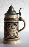 Bierkrug mit Deckel beige braun Sachsen - Leisnig Vorschau