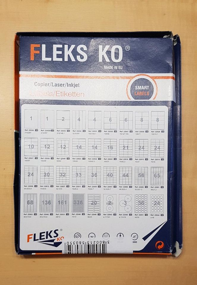 Fleks Ko Etiketten/Labels in Volkach