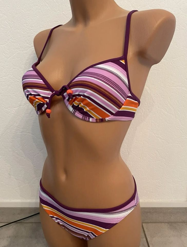 Elemar Bikini Set Softcups gestreift 36 C Slip 36 S NEU in Rehlingen-Siersburg