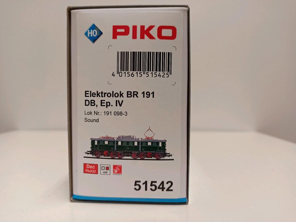 Piko 51542 HO Baureihe 191 DB Digital mit Sound Epoche IV in Markt Schwaben