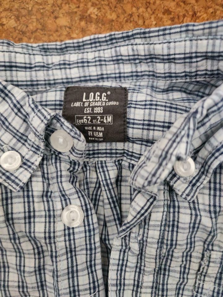 Hemd Karohemd 2,50 Euro H&M 62 blau weiß in Berlin