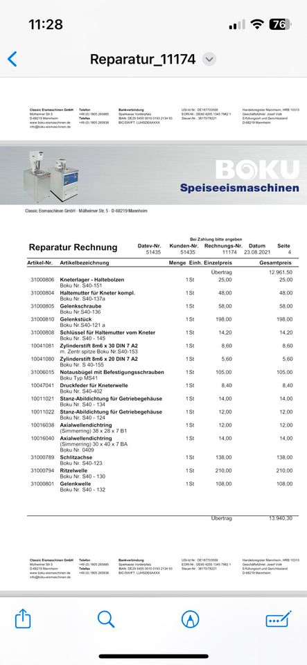 Boku Eismaschine ms41 neuwertig in Meppen