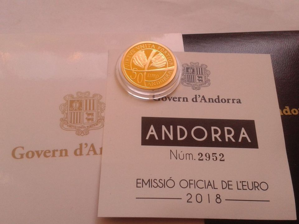 50 euro 2018 PP Andorra Gold 25 Jahre Verfassung 6,75g 999er Gold in München