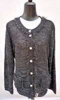 STRICKJACKE- L- grau- Fransenrevers- Metallknöpfe- 2Taschen- eleg Sachsen - Taucha Vorschau