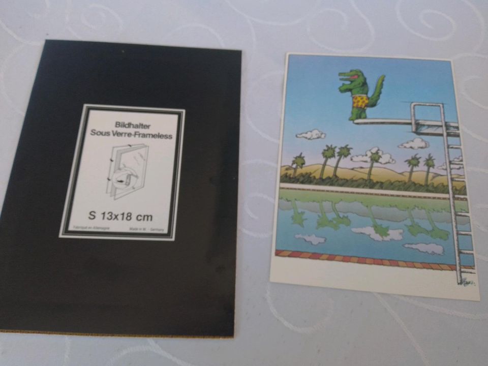 Lacoste Postkarte von 1985 im randlosem Bildhalter in Dinslaken