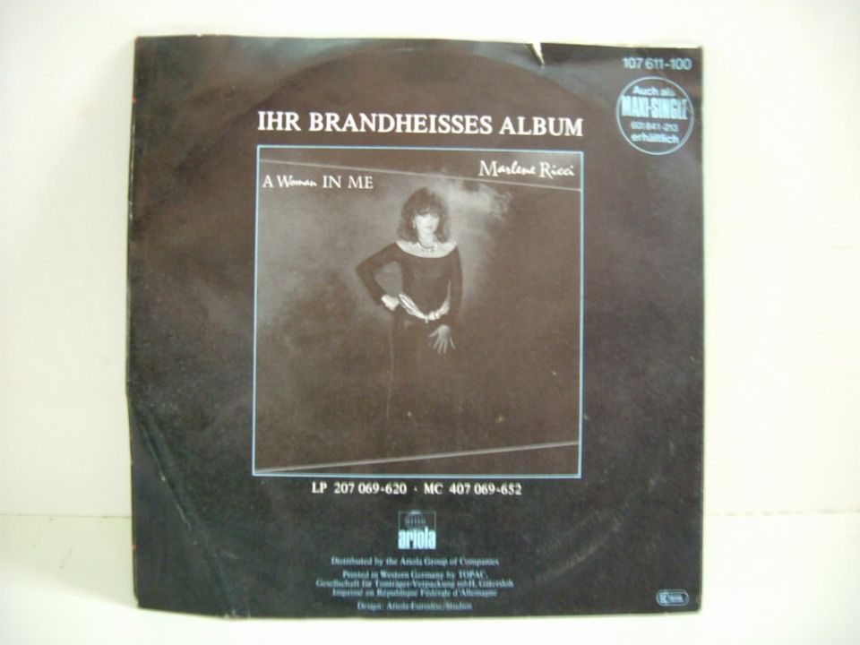 Vinyl Single : A women in me, Marlene Ricci von Ariola Eurodisc S in Neumarkt-Sankt Veit