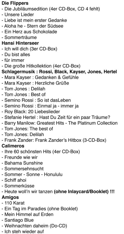 Schlager- und Volksmusik (90 CDs) in Oldenburg