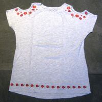 süßes T-Shirt - grau mit Blümchen - manguun - Gr. 176 - kurzarm Nordrhein-Westfalen - Leverkusen Vorschau