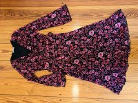 Orsay Kleid Wickelkleid 34 XS Schwarz Rosa Pink Blumen Boho Eimsbüttel - Hamburg Eimsbüttel (Stadtteil) Vorschau