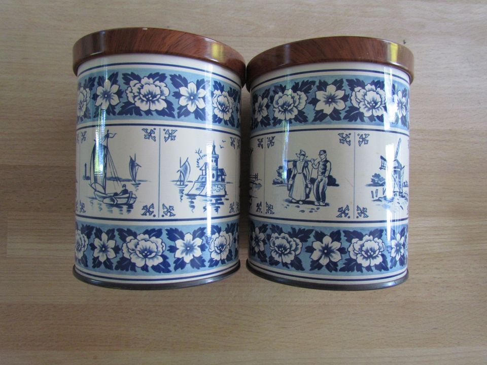 Eduscho Vintage Kaffee Blech Dose Delft blue - Bremen Europahafen in Baunatal