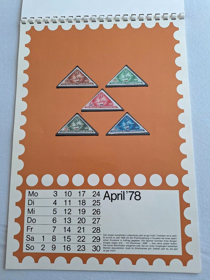 Briefmarkenkalender 1978 in Holzappel (Rhein-Lahn-Kreis)