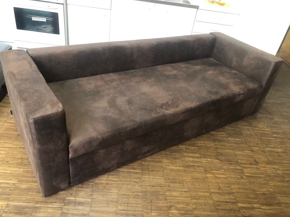 3-Sitzer Sofa in Microfaser "Braun" B-Ware in Mannheim