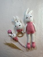 Amigurumi◆Hase◆Personalisierte Schnullerkette◆Rassel◆Geschenk Nordrhein-Westfalen - Niederzier Vorschau