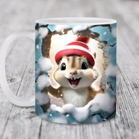 Eichhörnchen Tasse Weihnachten Nikolausmütze Kaffeetasse Hessen - Hungen Vorschau