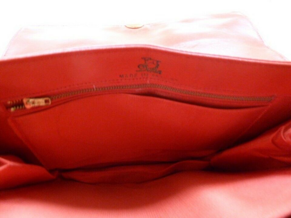 Original Vintage Bag/Tasche Designer Dofan Made France Leder Rot in Täferrot