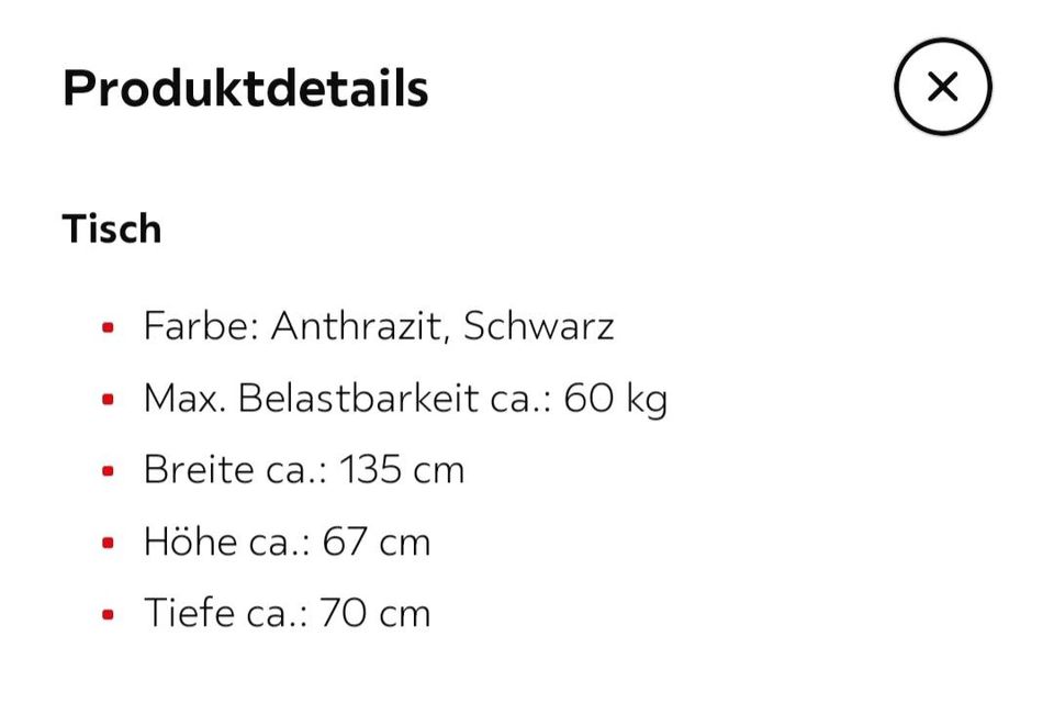 Gartentisch in Anthrazit mit dunkler Glasplatte in Hanau