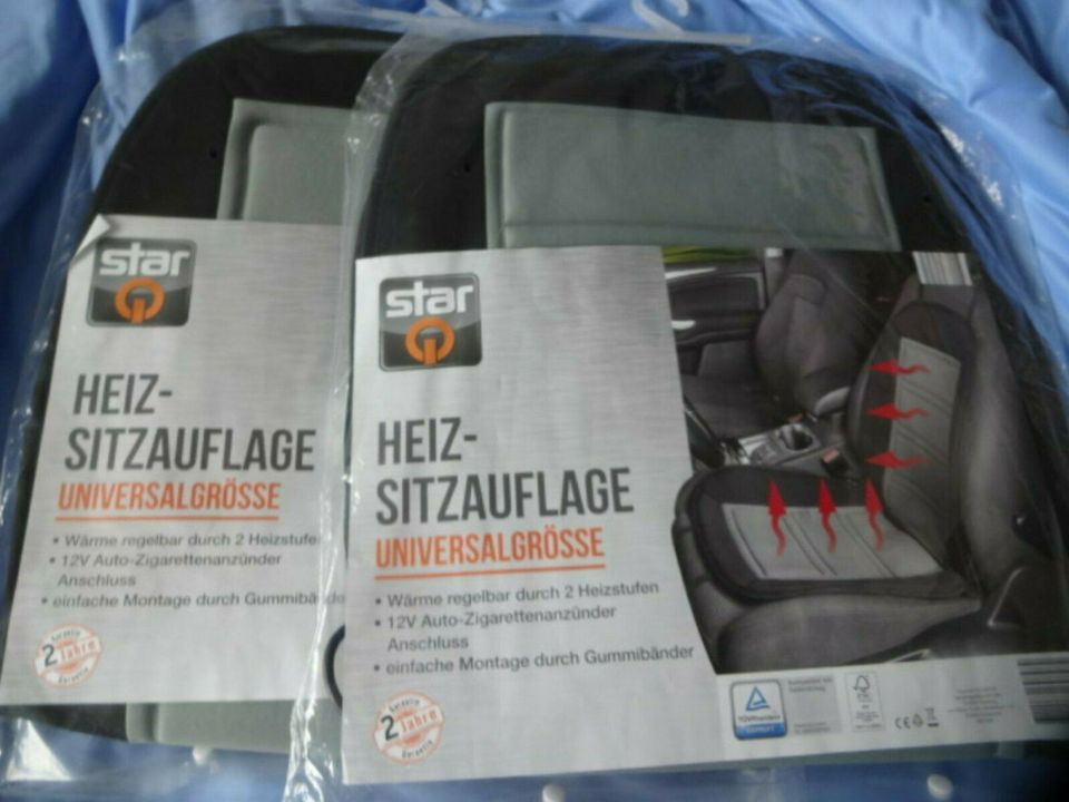 2x StarQ Auto Heiz-Sitzauflage beheizbar 12V 2 Stufen sw/grau NEU in Berlin  - Köpenick