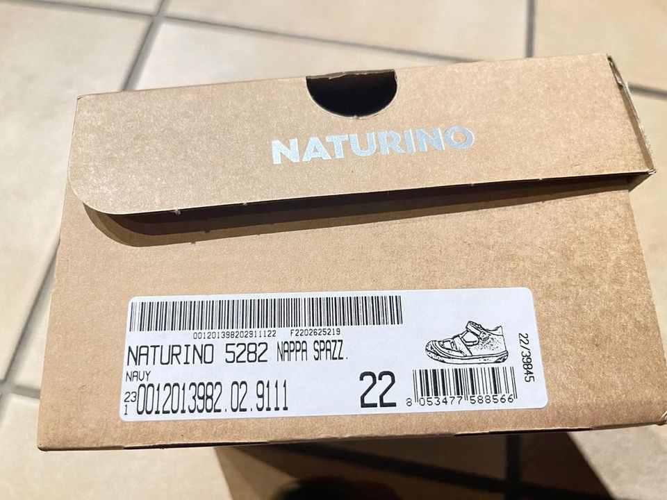 Naturino Nappaleder Halbsandalen Lauflernschuhe Gr. 22 dunkelblau in Griesheim