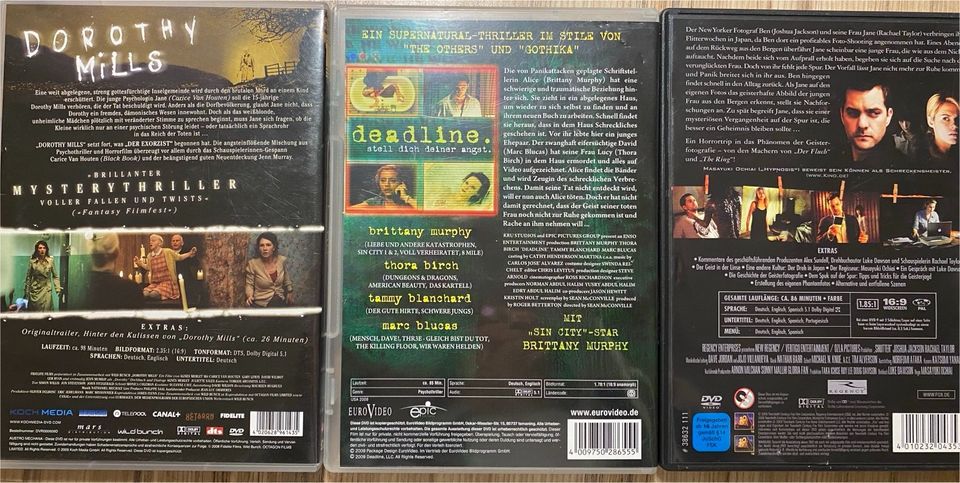 3 DVDs : Horror, Thriller in Groß Laasch