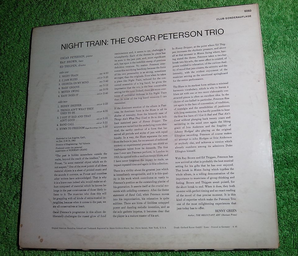 Vinyl Jazz LP The Oscar Peterson Trio Night Train DE 1965 in Berlin