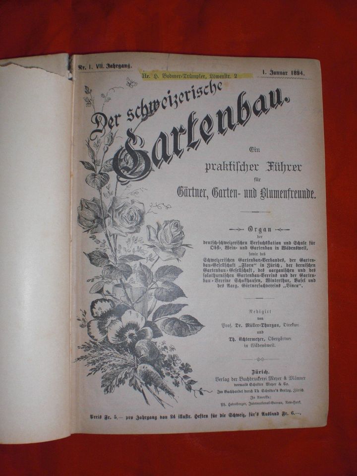 Der Schweizerische Gartenbau (Botanik, Pflanzen, Garten) 1894 in Schortens