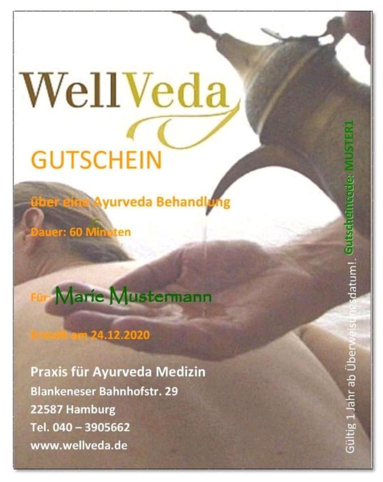 Ayurveda Gutschein als Geschenk in Hamburg