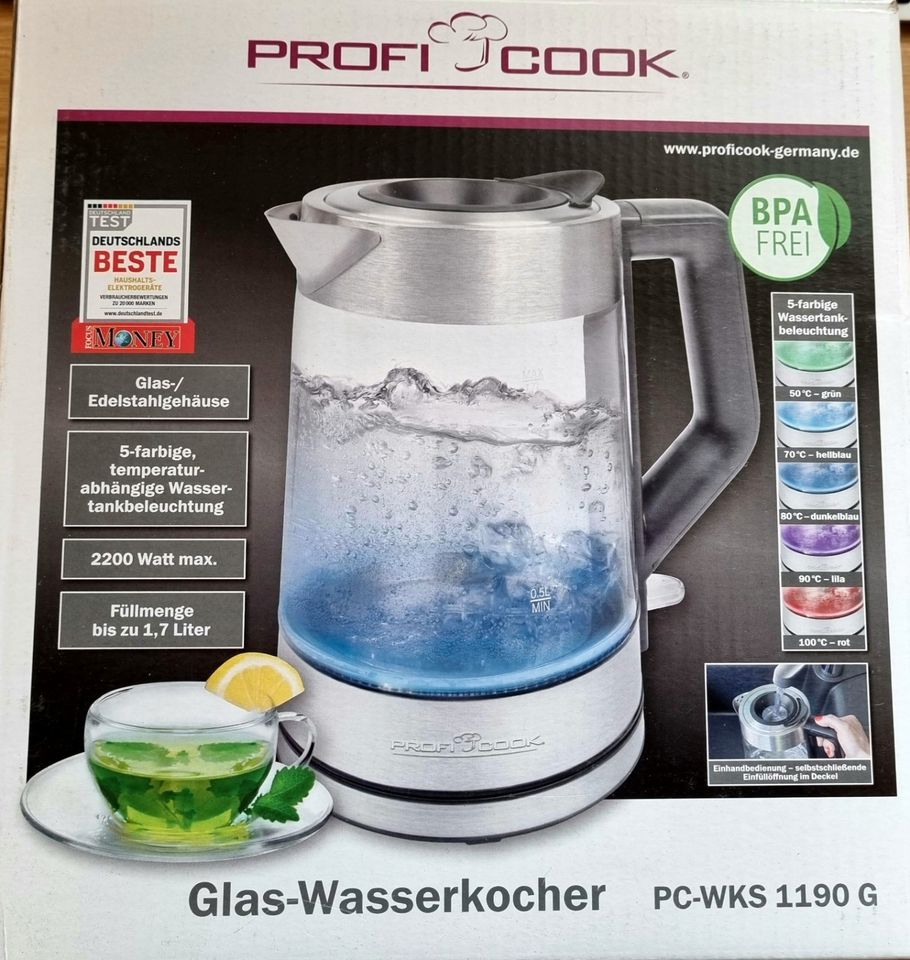 ProfiCook Wasserkocher PC-WKS 1190 G inox LED, 1,7 l, UVP 59,95€ in  Niedersachsen - Bad Lauterberg im Harz | Haushaltskleingeräte gebraucht  kaufen | eBay Kleinanzeigen ist jetzt Kleinanzeigen