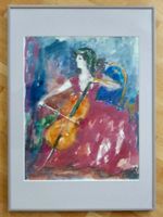 Original Aquarell "Die Cellospielerin" ... Maler: Willmas Buchholz-Kleefeld - Hannover Groß Buchholz Vorschau