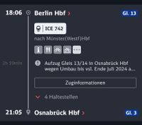 Mitfahrgelegenheit ICE Berlin Hannover Osnabrück Berlin - Schöneberg Vorschau