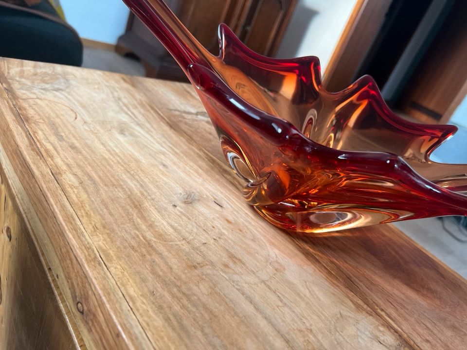 Vintage Kunstglas Zipfelschale von Murano in Herne