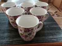 6 teiliges Set Becher Fine Bone China Lila Blümchen Rheinland-Pfalz - Höhfröschen Vorschau