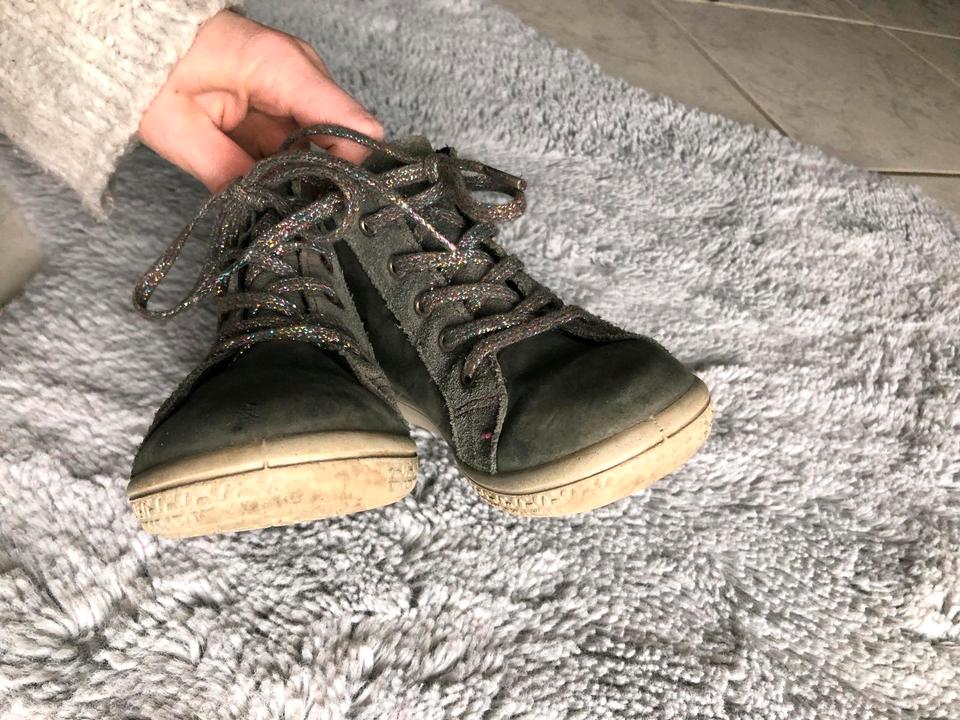 Pepino 24 Lederschuhe Halbschuhe grau pink Leder Übergang in Rednitzhembach