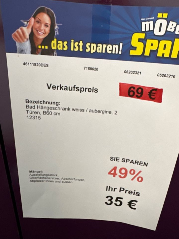 Hängeschrank statt 69€ in Leipzig