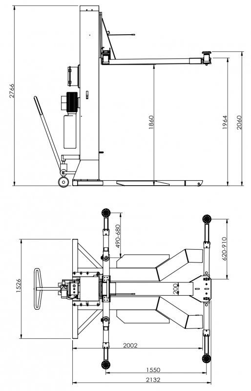 Maximum 1 - Säulen Hebebühne 3,5To Mobil, 400V, 190cm Hubhöhe in Hann. Münden